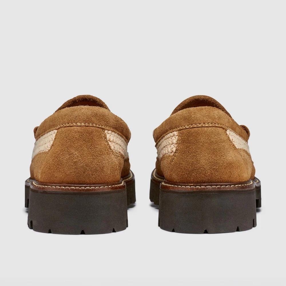 GH bass weejuns leather woven cotton lug brown women’s loafers size 8 - Picture 7 of 7